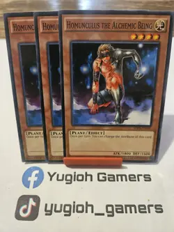 Yu-Gi-Oh Homunculus The Alchemic Being X3 SDHS 1st Edition Common Light Played - Image 1