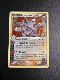 Carte Pokemon Rhinoferos 11/95 Holo Team Aqua VS Team Magma TATM BLOC EX FR - Image 2