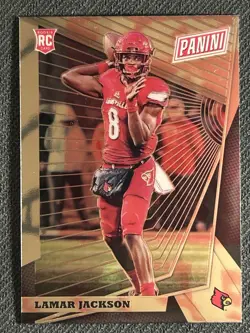 2018 Panini National VIP Gold Lamar Jackson Rookie RC Louisville #87 Ravens - Image 1