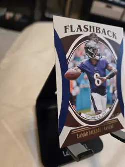 Lamar Jackson BALTIMORE RAVENS 2021 LEGACY FLASHBACK BLUE PARALLEL /50 SP MVP - Image 2