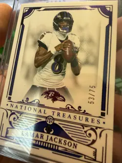 2025 National Treasures Lamar Jackson Purple Holo Team Color Match /75 Ravens - Image 2