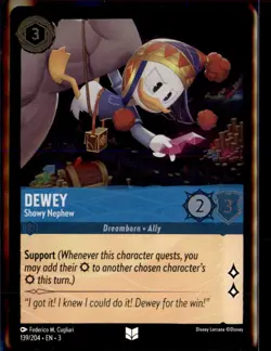 Disney Lorcana TCG Into the Inklands Dewey Cold Foil 139/204 - Image 1