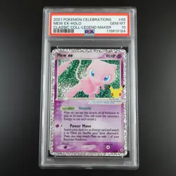 PSA 10 Mew ex 88 Pokemon Celebrations Classic Collection Holo Graded Card - Image 1