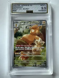 Pawmot #085/078 AGS 9.5 MINT+ Art Rare AR Violet ex sv1V Pokemon TCG Graded Card - Image 1