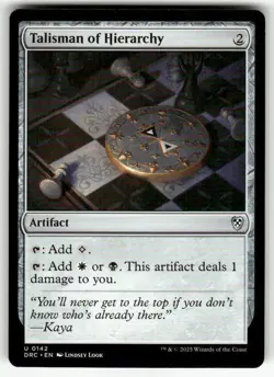 TALISMAN OF HIERARCHY #142 MTG COMMANDER: AETHERDRIFT UNCOMMON - Image 1