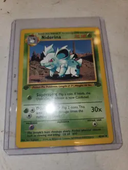 1st Edition Nidorina 40/64 Jungle MP Pokemon Card - Image 1