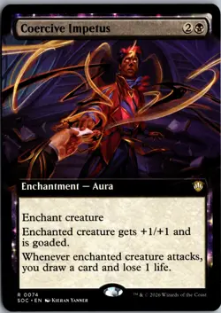 Coercive Impetus (Extended Art) R Commander: Secrets of Strixhaven 74 NM Magic - Image 1