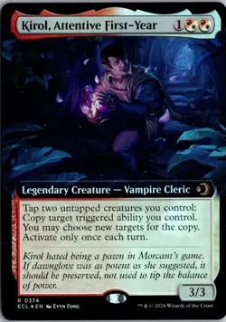 Kirol, Attentive First-Year (Extended Art) R Lorwyn Eclipsed 374 NM Foil Magic - Image 1