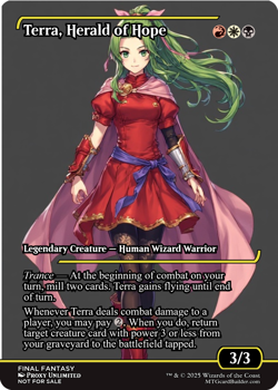 Terra, Herald of Hope Japanese Showcase Frame Altered Art Custom Playtest Card - Image 1