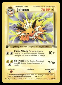 Jolteon 20/64 1st Edition Jungle Rare NM EBAY LIVE MONDAY - Image 1