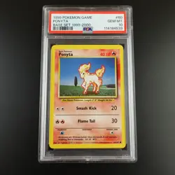 PSA 10 Ponyta 60/102 Pokemon Base Set 1999-2000 4th Print Non Holo Graded Card - Image 1