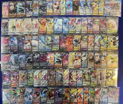 Pokemon 130 Card Collection + Binder Lot - Full Art, V, VMAX, Vstar, GX See Pics - Image 1