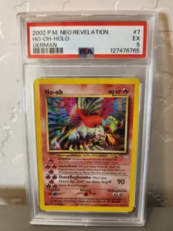 2001 Pokemon Neo Revelation Ho-Oh Holo German #7 PSA 5 🔥 - Image 1