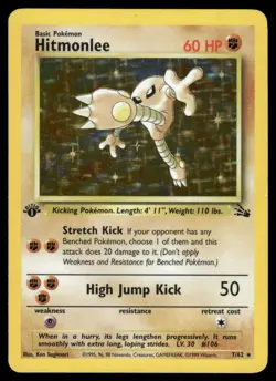 Hitmonlee 7/62 1st Edition Holo Fossil Holo Rare EBAY LIVE MONDAY - Image 1
