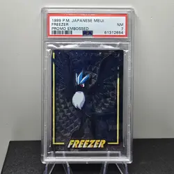 1999 Pokemon Japanese Meiji Freezer Articuno Promo Embossed PSA 7 - Image 1