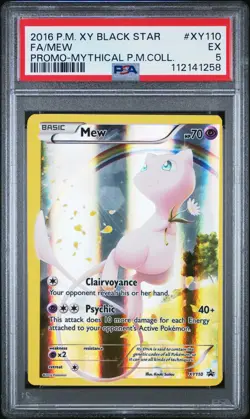 2016 POKEMON XY BLACK STAR PROMO MEW EX #XY110 PSA 5 EX #112141258 - Image 1