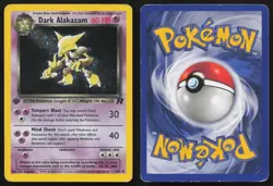 Dark Alakazam 1/82 1st Edition Holo Rare Team Rocket English SWIRL HP - Image 3