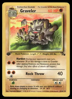 Graveler 37/62 1st Edition Fossil Uncommon NM EBAY LIVE MONDAY - Image 1