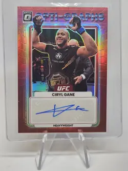 CIRYL GANE-2023 PANINI OPTIC UFC OPTI-GRAPHS RED HOLO AUTO 102/199. CARD #OG-CGN - Image 1