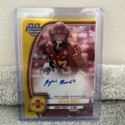JAYLIN NOEL 2024 1st Bowman Chrome U Yellow Refractor Auto /75 Rookie RC #PA-JNO - Image 1