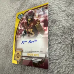 JAYLIN NOEL 2024 1st Bowman Chrome U Yellow Refractor Auto /75 Rookie RC #PA-JNO - Image 3