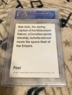 Star Wars Wonder Bread "HAN SOLO #4" card PSA 8 NM-MT 1977 Vintage Harrison Ford - Image 2