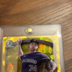 2025 Bowman Chrome Draft Sapphire Edition - Brody Brecht Yellow /75 (RC) - Image 3