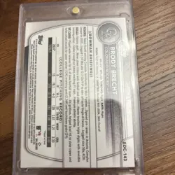 2025 Bowman Chrome Draft Sapphire Edition - Brody Brecht Yellow /75 (RC) - Image 4