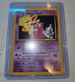 1st Edition Sabrina's Slowbro 060/132 Gym Heroes MP Pokemon Card - Image 1