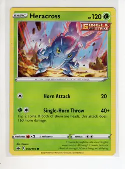 HERACROSS CHILLING REIGN SET POKEMON CARD 006/198 NM/M - Image 1