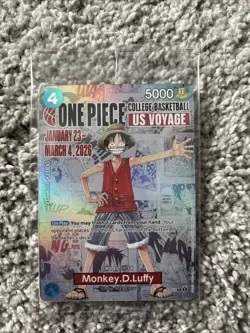One Piece Monkey D. Luffy US Voyage Illinois Basketball Promo Card SEALED - Image 1