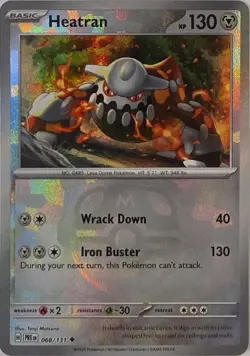 Heatran (Master Ball Pattern) 068/131 Holo SV: Prismatic Evolutions Pokemon NM - Image 1