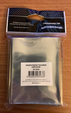 2018 Halloween Pumpkin Pikachu Card Sleeves Pokemon Center TCG NEW SEALED - Image 2