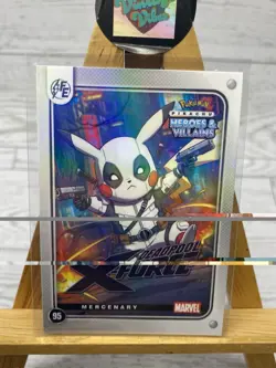 Pikachu as Cosplay Deadpool X-Force Heroes & Villains Non-Pokemon Fan Art Card - Image 3