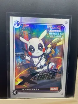 Pikachu as Cosplay Deadpool X-Force Heroes & Villains Non-Pokemon Fan Art Card - Image 5