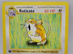 Raticate 40/102 1st Edition Base Set WOTC 1999 Pokemon MP - Image 2