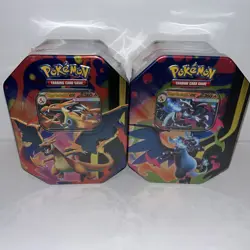 Set of 2 Pokemon TCG Mega Charizard X and Y Tins - Brand New & Sealed✅ - Image 1