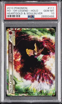 2010 POKEMON HEARTGOLD & SOULSILVER #111 HO-OH LEGEND-HOLO PSA 10 - Image 1