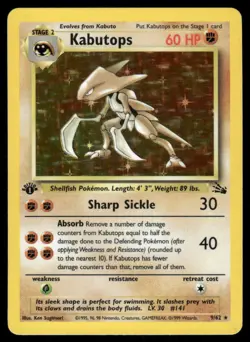 Kabutops 9/62 1st Edition Holo Fossil Rare NM EBAY LIVE MONDAY - Image 1