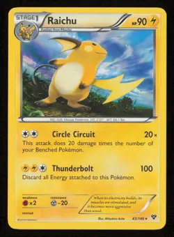 Raichu 43/146 Holo Rare XY Pokemon Holo Lightly Played - Image 1