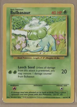 Pokemon TCG: Bulbasaur #44/102 Base Set Common HP - Image 3