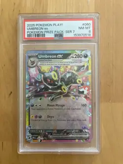 2025 POKEMON PLAY! POKEMON PRIZE PACK: SERIES 7 #060 UMBREON EX PSA 8 - Image 1