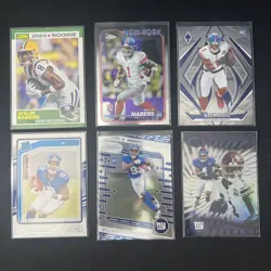 MALIK NABERS (6) Rookie Card Lot 2024 New York Giants NFL Panini - Image 1