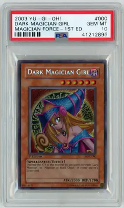 2003 YU-GI-OH! MFC-MAGICIAN'S FORCE #000 DARK MAGICIAN GIRL 1ST EDITION PSA 10 - Image 1