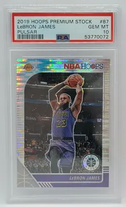 2019-20 Hoops Premium Stock Pulsar #87 - PSA GEM MINT 10 - LEBRON JAMES - Lakers - Image 1