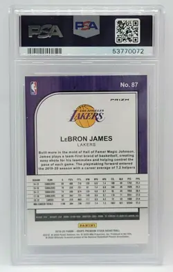 2019-20 Hoops Premium Stock Pulsar #87 - PSA GEM MINT 10 - LEBRON JAMES - Lakers - Image 2