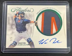 2025 Flawless Baseball Walker Janek Draft Patch Auto /5 Astros Emerald #26 - Image 1