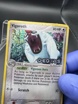 Pokemon Card - Vigoroth Stamped Deoxys 50/107 Reverse Holo - HP/DMG - Image 2