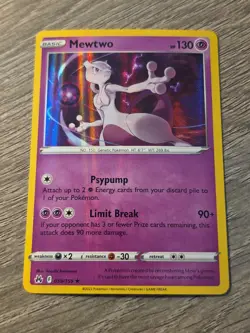 Pokemon Mewtwo Holo Rare Basic Psychic 130 HP 059/159 Crown Zenith Card - Image 1