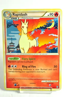 Pokemon card TCG Rapidash 8/102 Holo Rare Triumphant 2010 English - Image 1